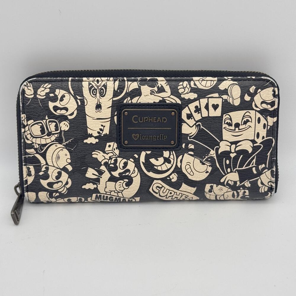 Loungefly Cuphead Mugman Wallet Zip Around Cartoon Print Womens Purse Handbag